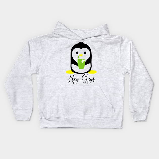 Penguine says hi Kids Hoodie by Muahh